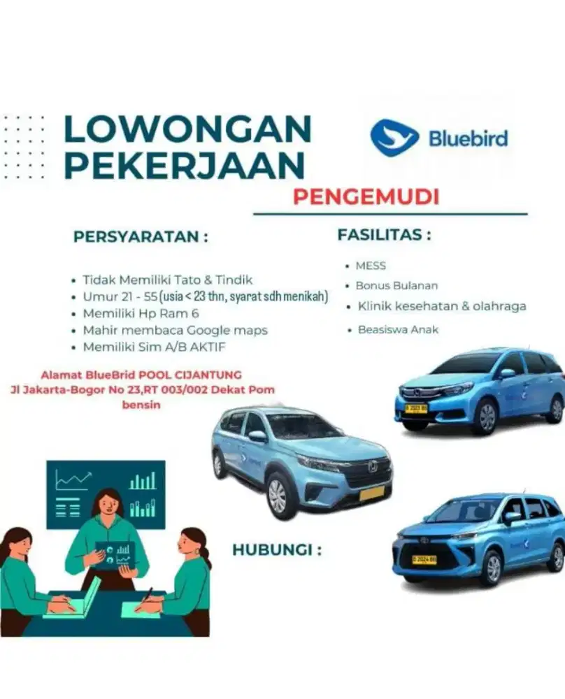Lowongan Kerja Pengemudi Blue Bird Taksi