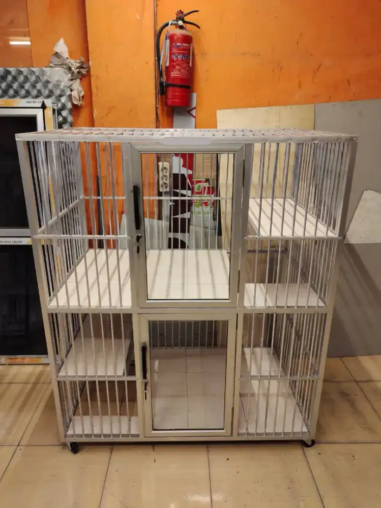 Ready kandang kucing 2 lantai aluminium anti karat minat lanjut WA