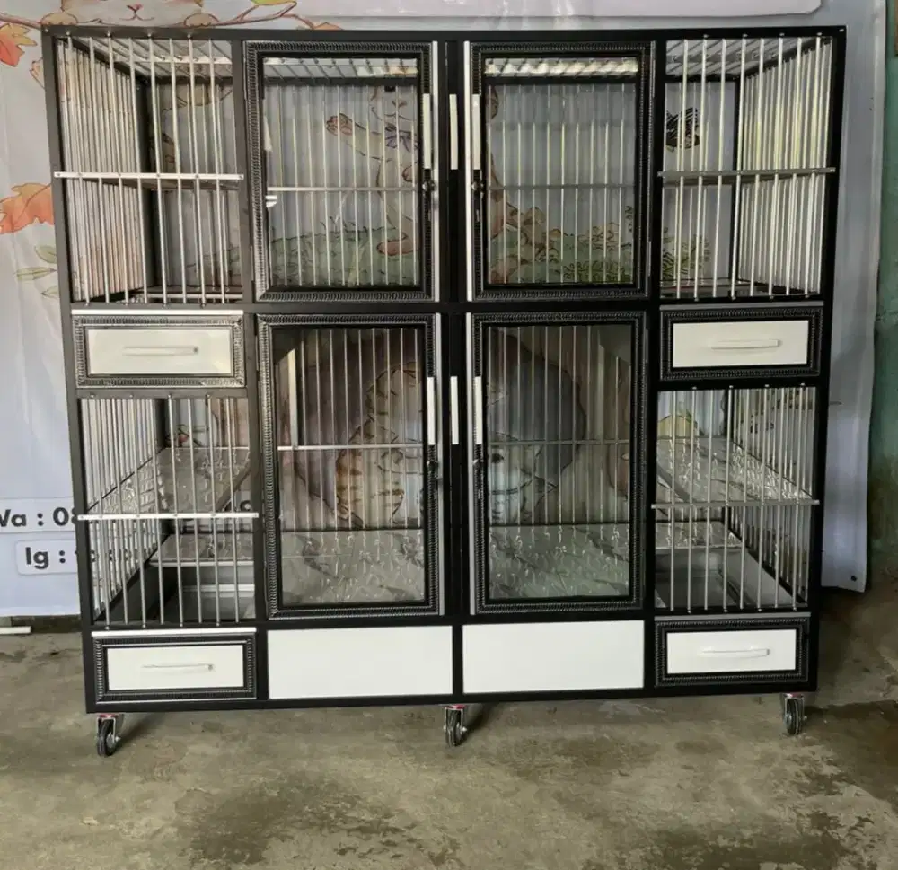 Milikilah kandang kucing 4 pintu ud pakai laci minat tlpon,wa