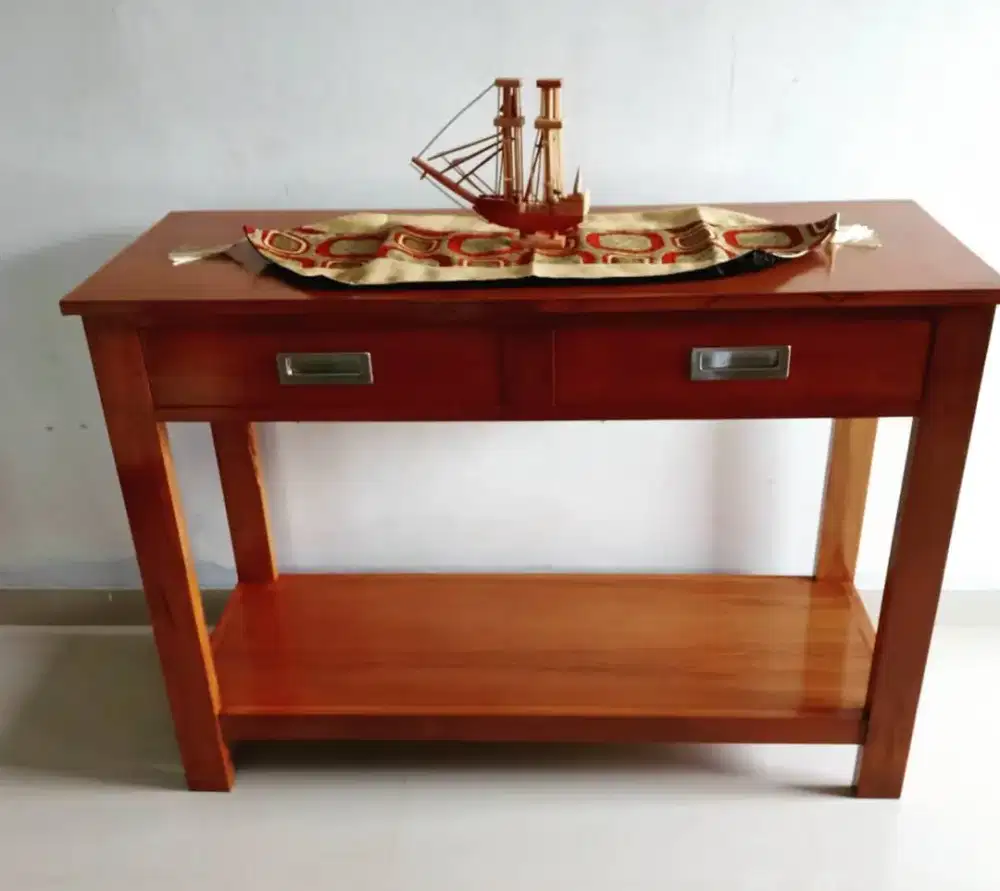Meja console rangka kayu jati