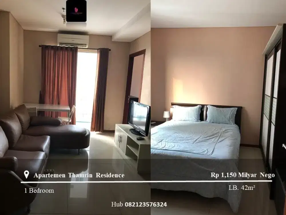 Dijual Apartement Thamrin Residence Type L High Floor 1BR Full Furnished