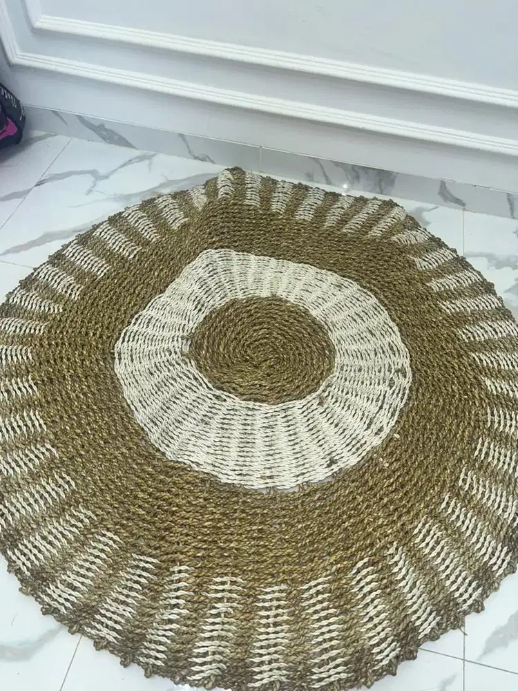 Karpet rotan bulat ukuran 120