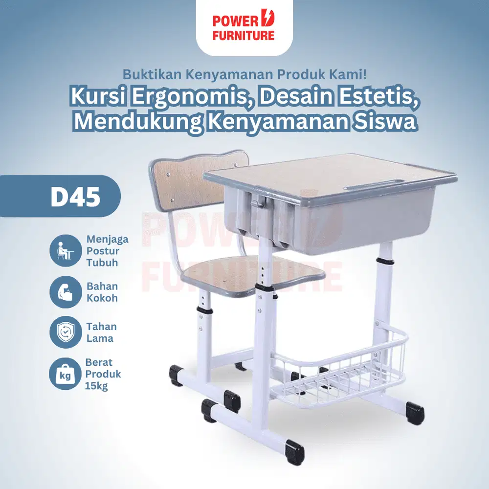Meja Sekolah SD Tipe D45 - Bangku Sekolah Modern | Kursi Meja Sekolah