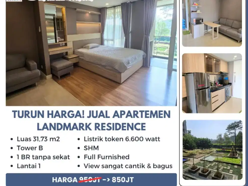 Termurah! Apartemen Studio Furnish di Landmark Residence Bandung