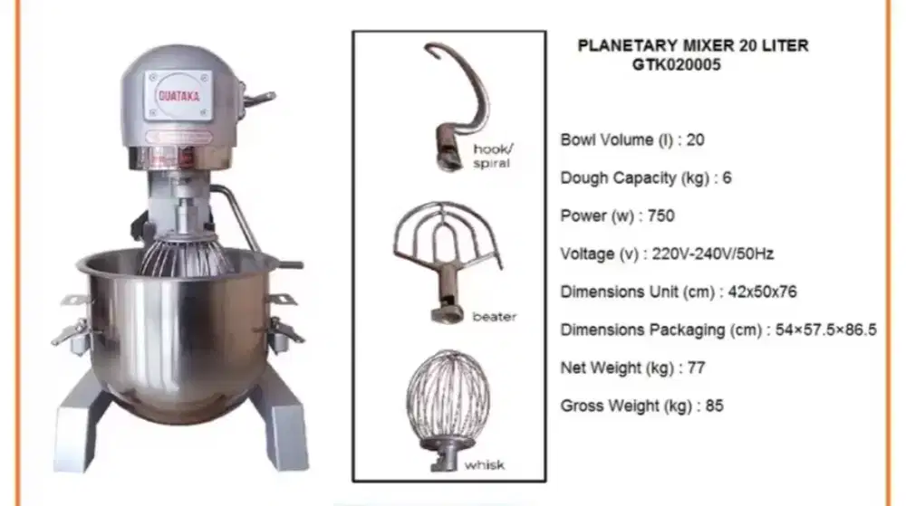 Planetary merk GTK 20 LITER / mixer