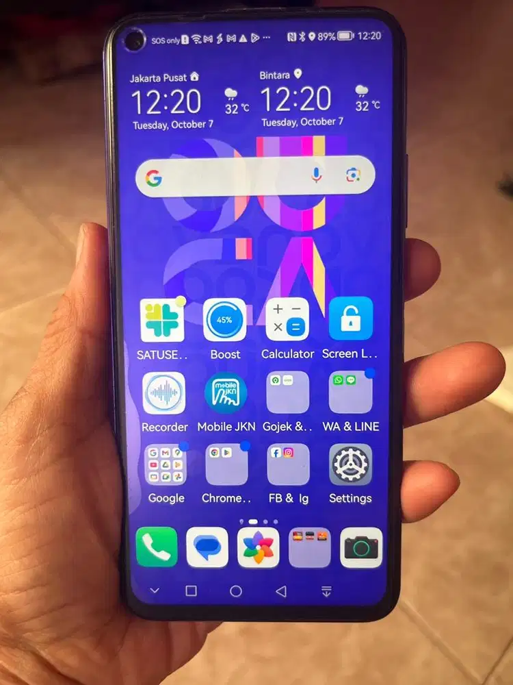 Huawei nova 5T ungu tua.