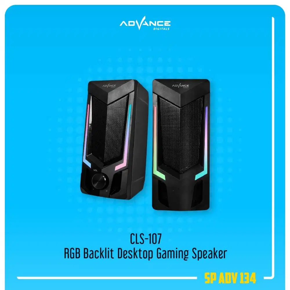 Advance CLS-107 RGB Backlit Heavy Bass HiFi Stereo Desktop Gaming Spea