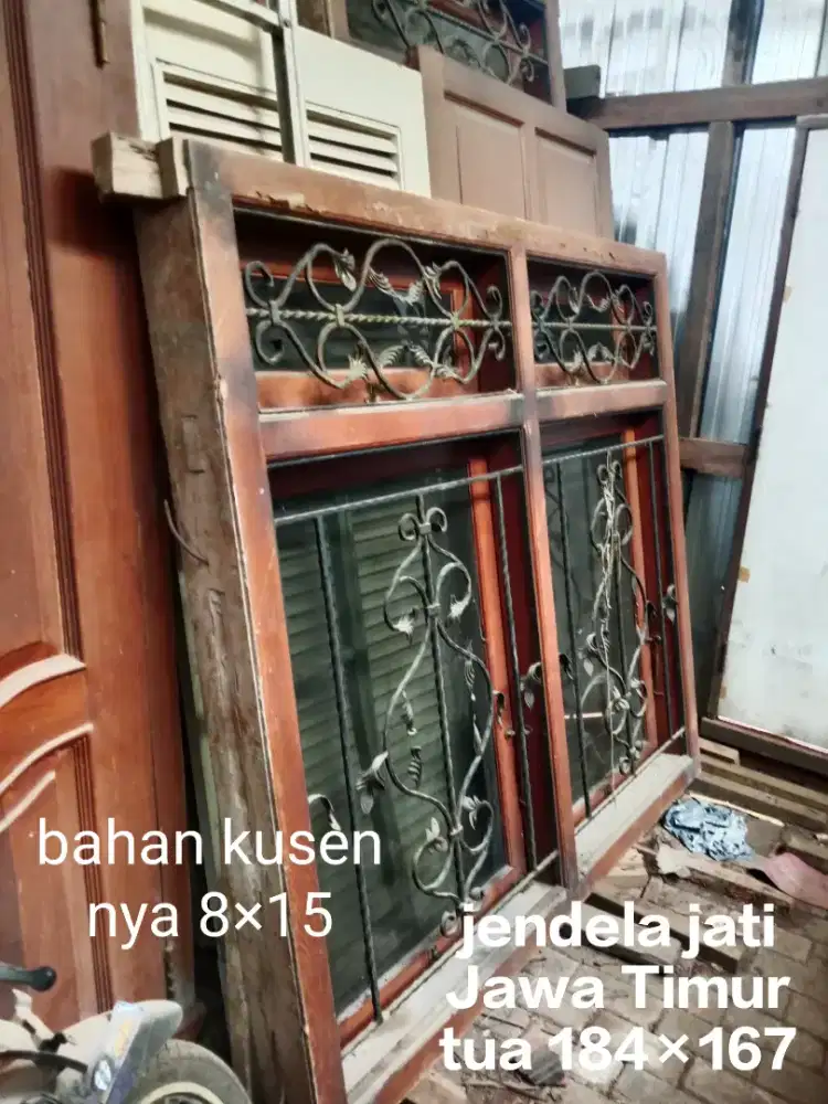 Jendela+kusen 2lubang jati tua Jawa Timur
