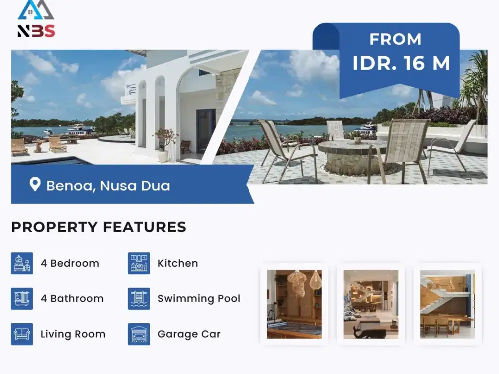BEACHFRONT VILLA WITH SPECTACULAR SUNSET SPOT IN BENOA-NUSA DUA BALI