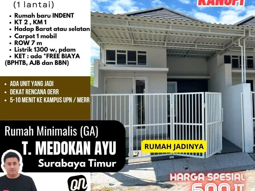 Jual rumah surabaya, rumah medokan, rumah minimalis 1 lt, rumah murah