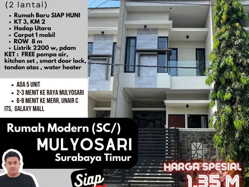 rumah mulyosari surabaya, jual rumah surabaya, rumah modern minimalis, rumah siap huni