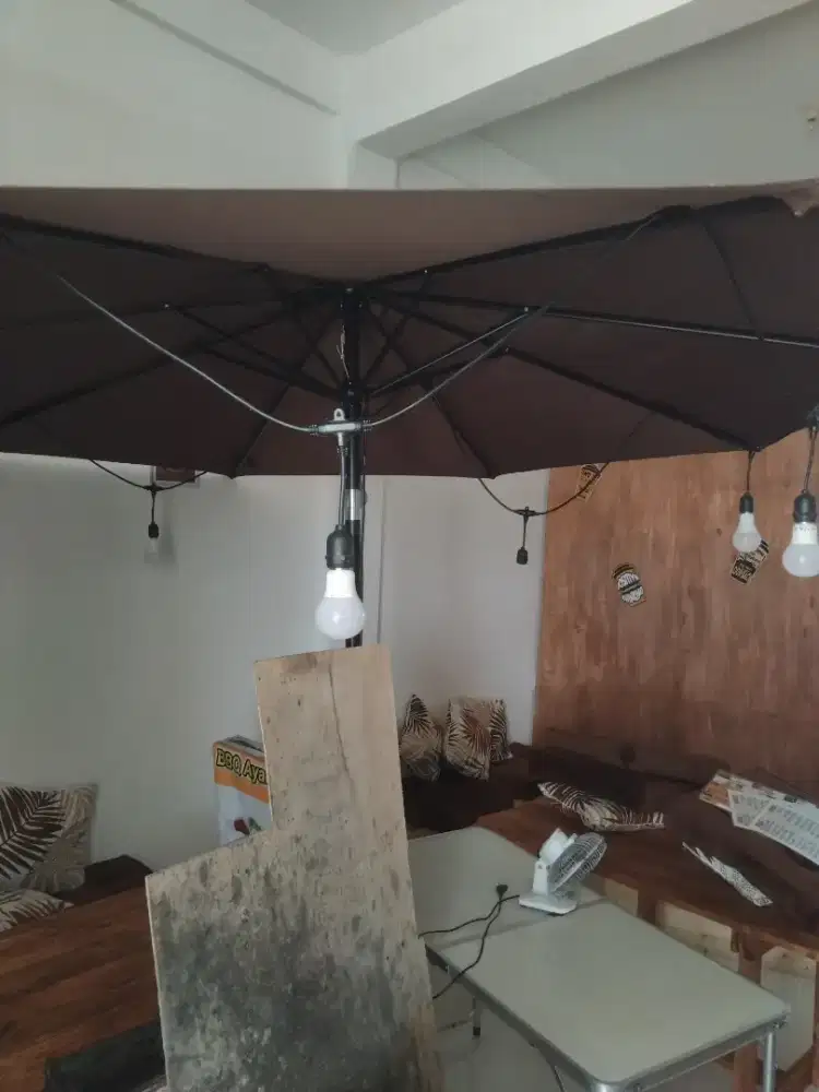 Outdoor umbrella with lights free