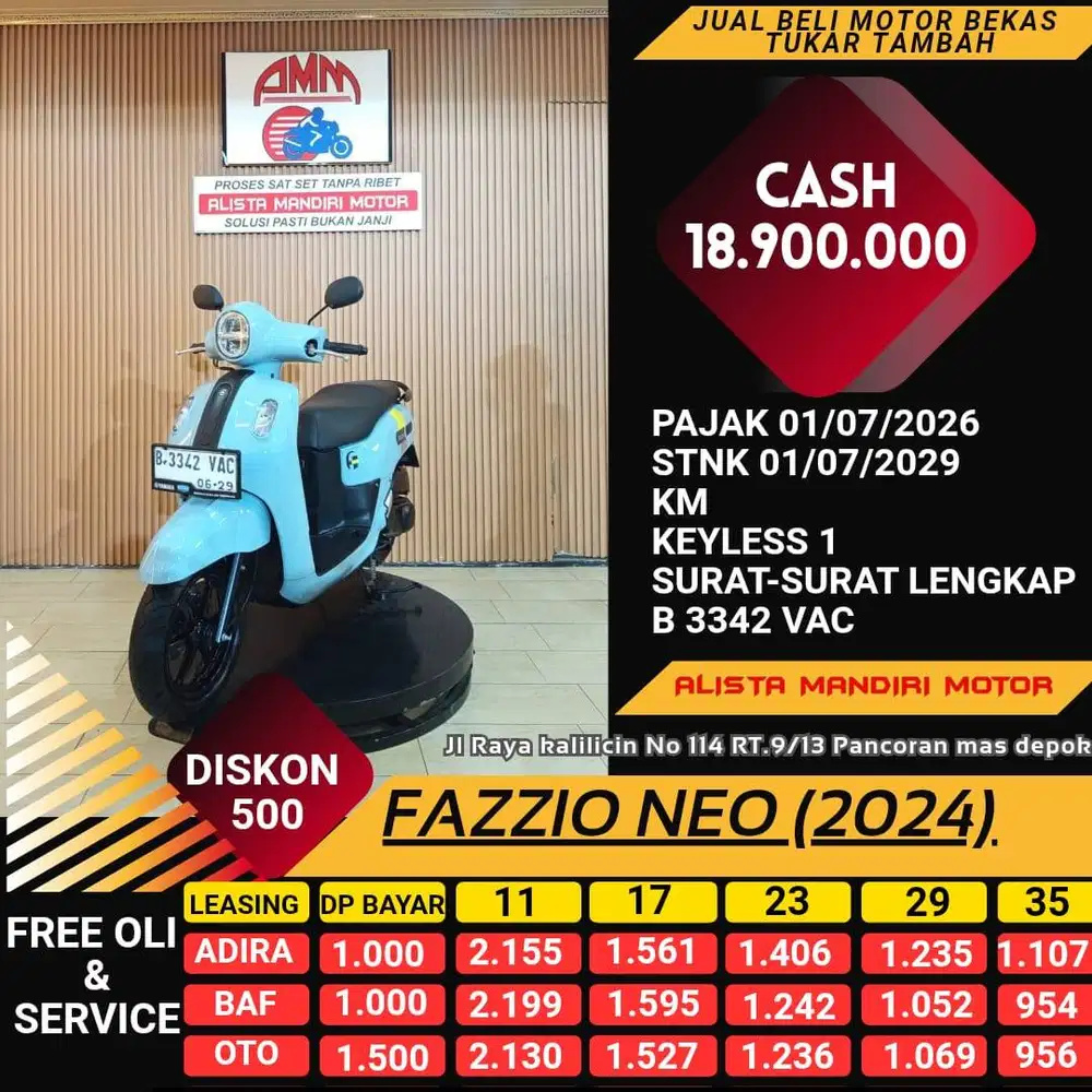 FAZZIO NEO 2024 MOTOR MATIC ESTETIK KEKINIAN BISA DI KREDIT RASA BARU