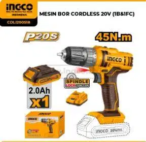 INGCO CDLI205582 Compact Brushless Cordless Drill 20V Industrial