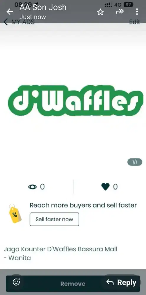 Loker Crew Outlet D'Waffles Mall Taman Palem