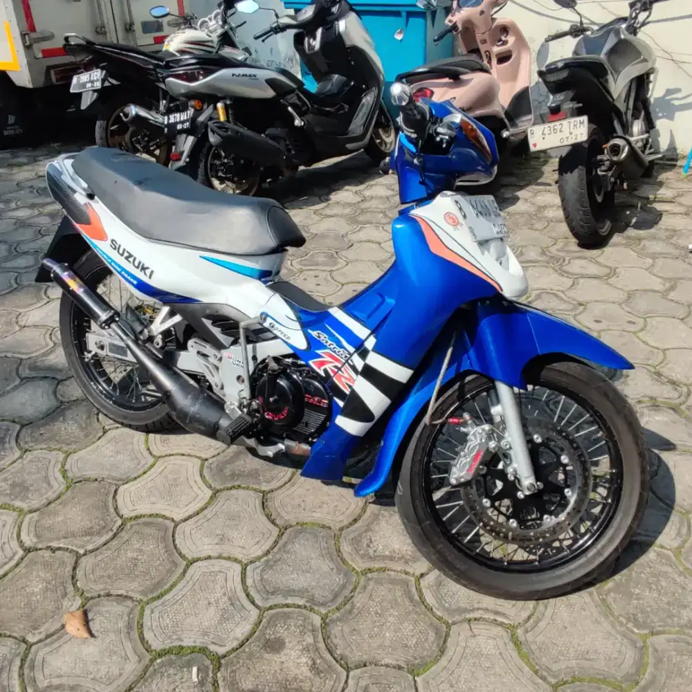 Satria RU 120 2 tak warna biru putih