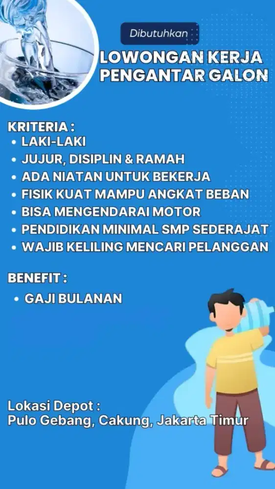 Lowongan Kurir Galon