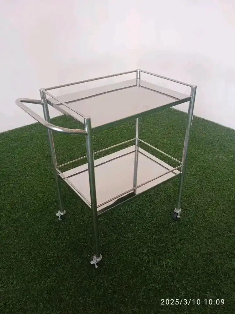 Meja Troli 2 rak stainles