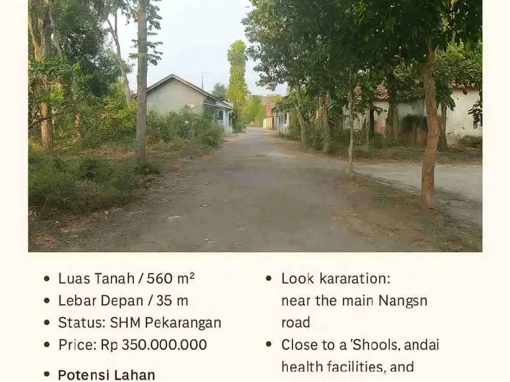 Dijual Tanah pekarangan di manisrenggo nangsri Utara candi Prambanan murah