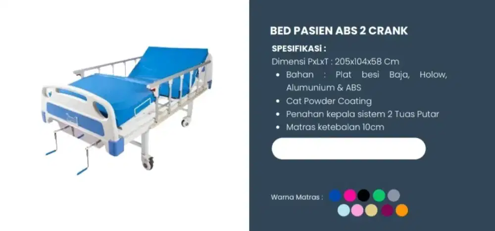 Bed pasien 2 crank abs