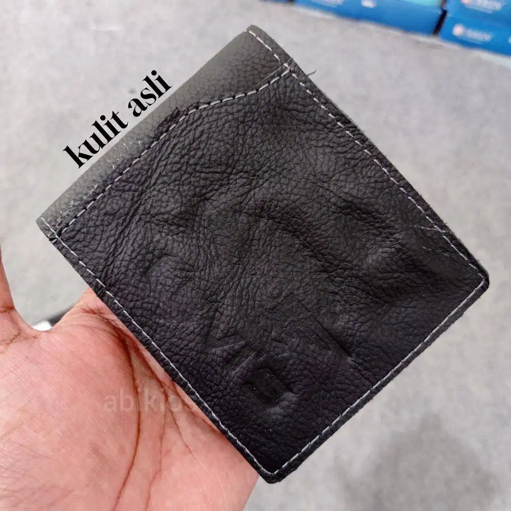 Dompet pria keren bahan kanvas do3 black full desain simpel minimalis