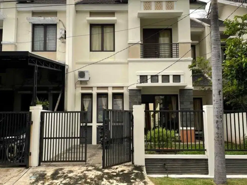 Rumah 2lt Luas 160 SHM Depan Taman di Cluster Aralia Harapan Indah Bekasi ONE Gate Sistem