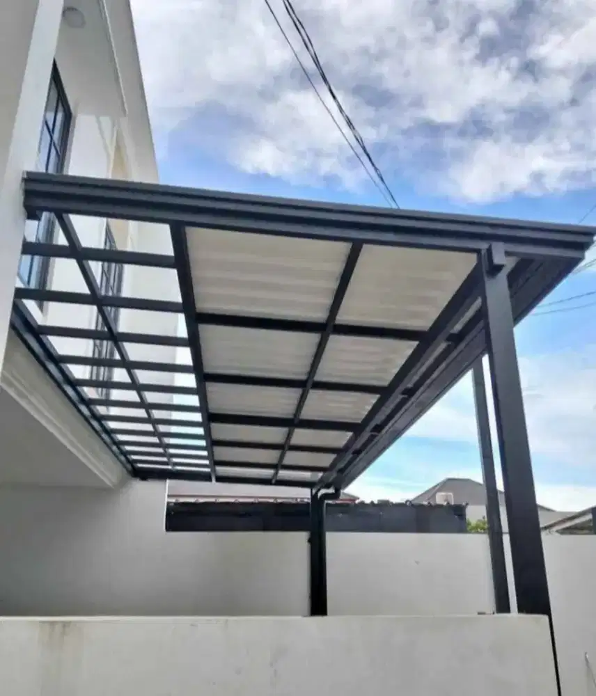 Kanopi atap alderon rangka besi