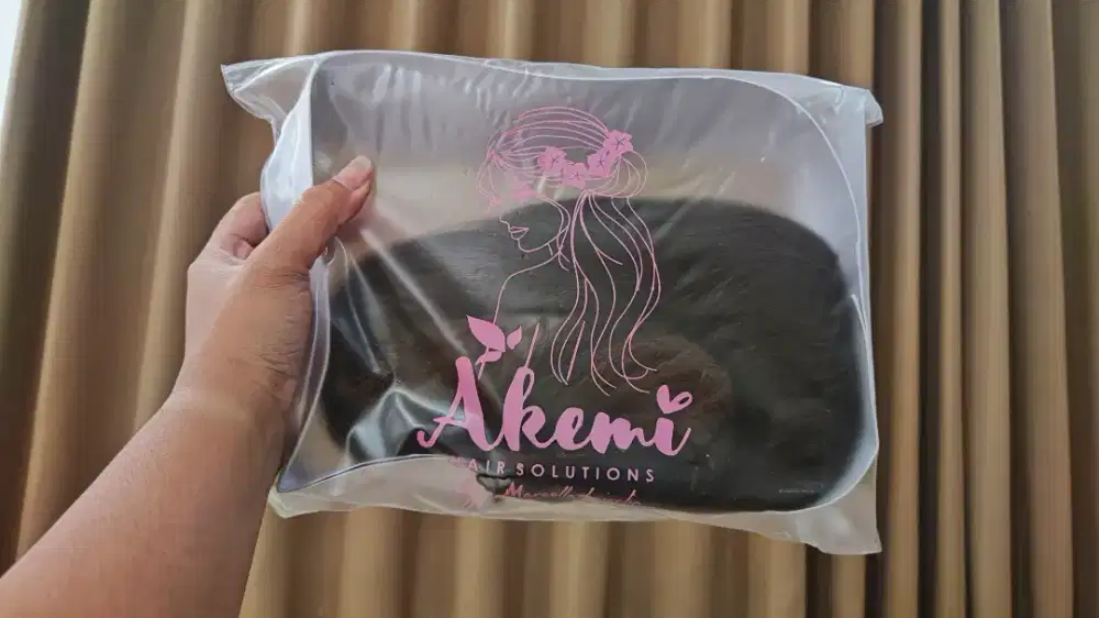 Half Lace Wig Basic Akemi - Lurus 60 cm. Wig Wanita Preloved 95% Mulus