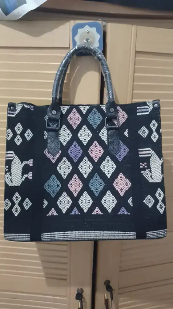 Tas etnik tenun mix kulit sintetis