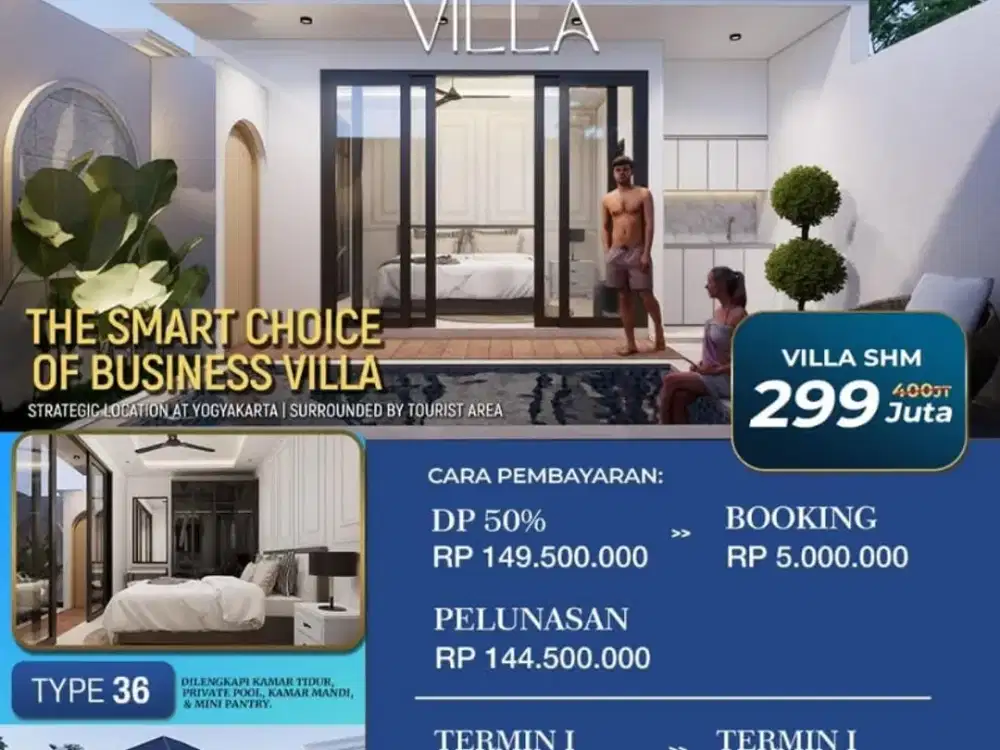 marina villa privat pool furnished lengkap