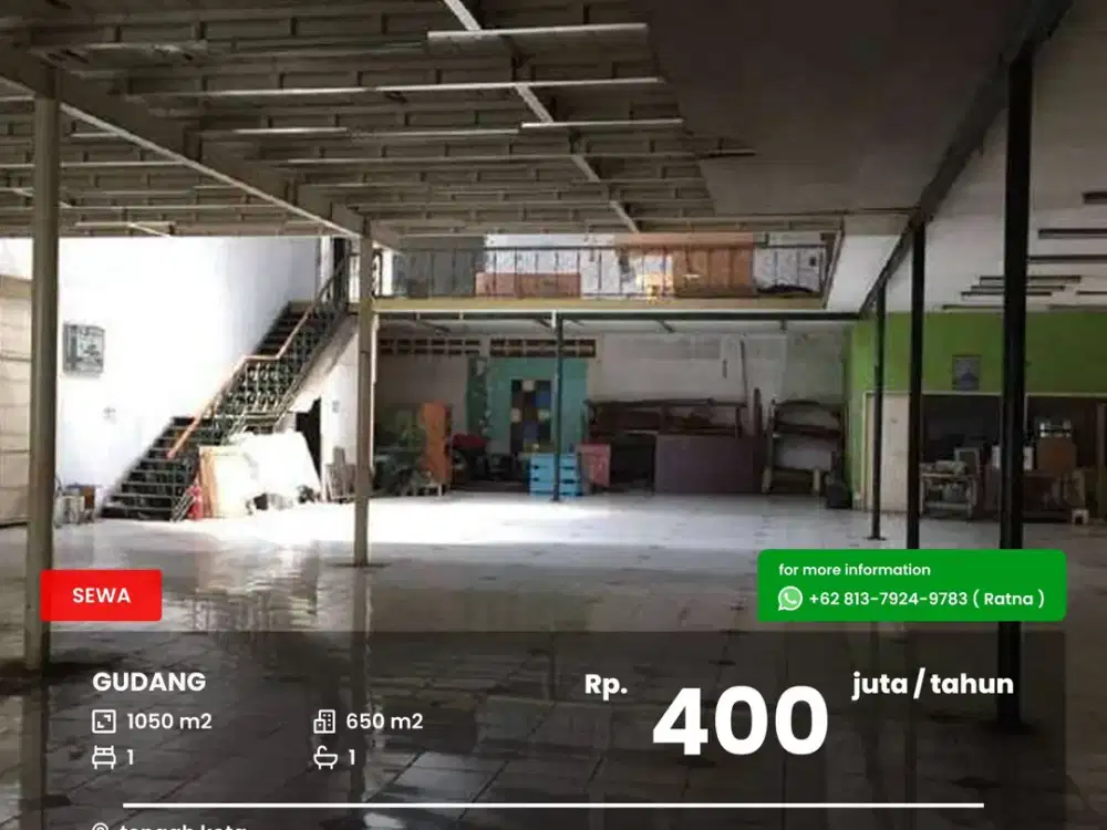 Gudang poros jalan lokasi tengah kota