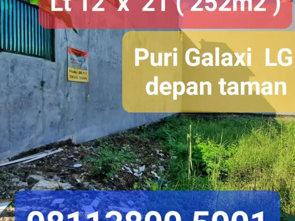 JUAL KAVLING murah‼️PURI GALAXI DEPAN TAMAN