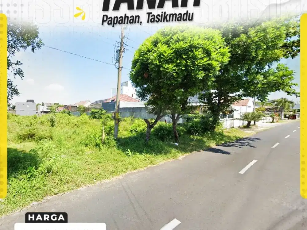 Tanah Mangku Jalan Raya untuk Perumahan di Papahan Karanganyar