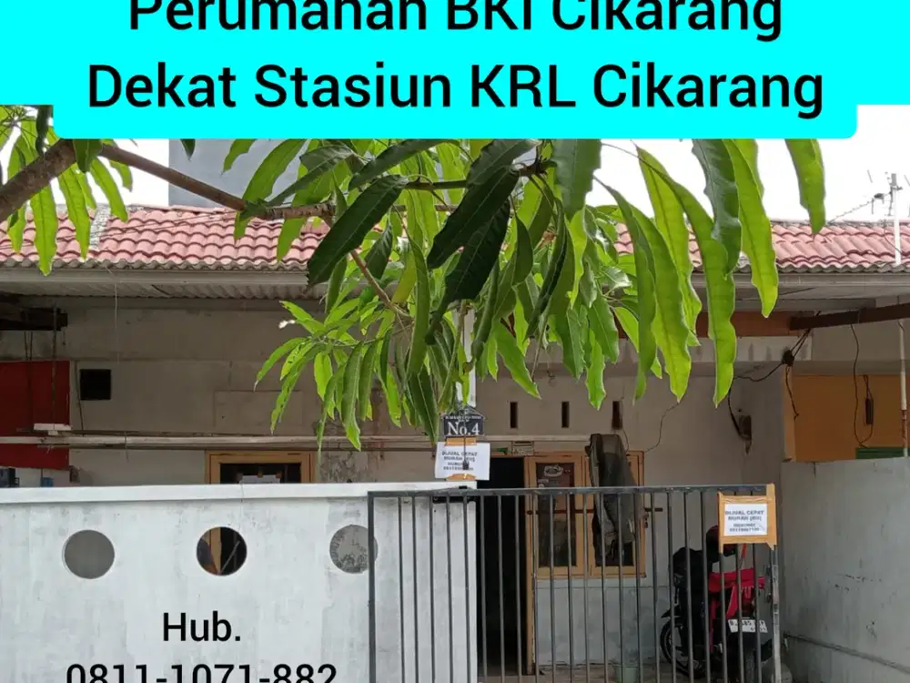 Rumah Murah Cikarang Dekat Stasiun KRL Cikarang, CASH dan Kredit