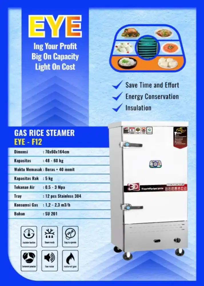EYE RICE STEMER 12 TRAY ( alat masak nasi kapasitas besar )