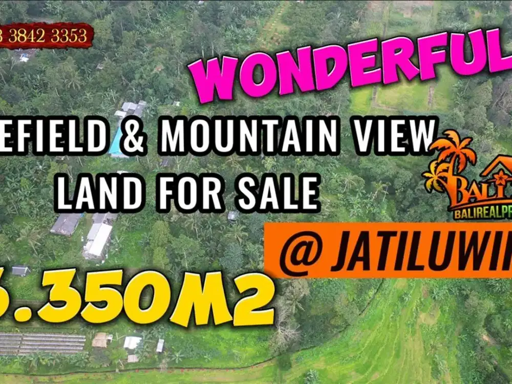 3,400 m2 Land sale in Jatiluwih with Private road access