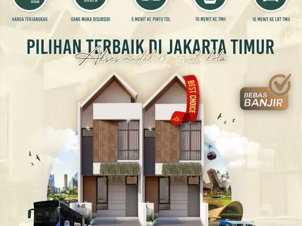 Rumah Murah Minimalis Modern di Cipayung Jakarta Timur, Akses Mobil