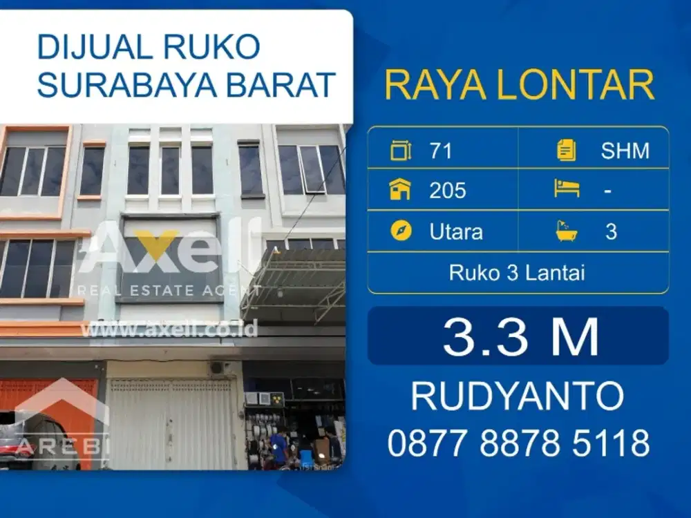 Ruko Raya Lontar Dijual