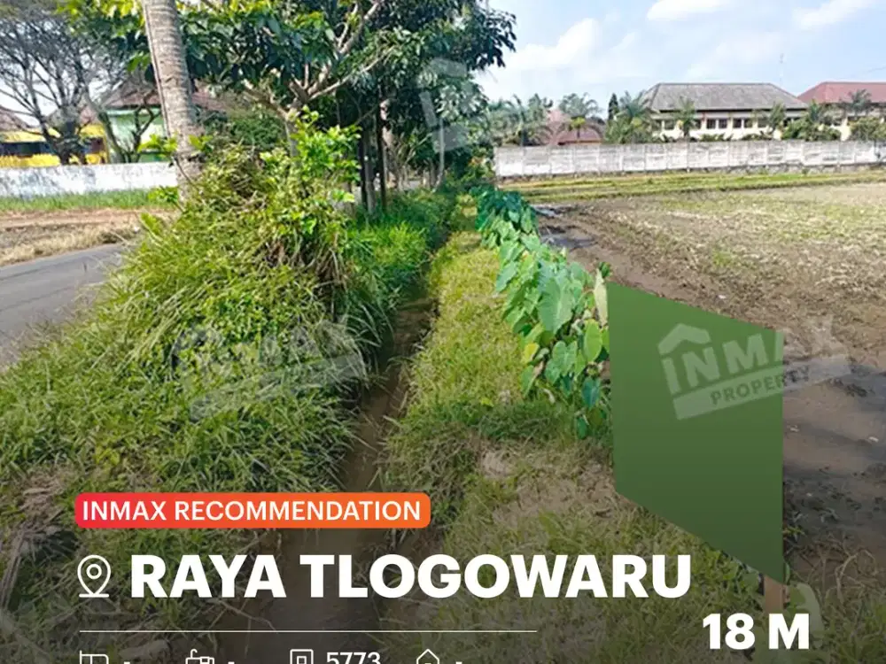 Tanah Luas Zona Orange Lokasi Strategis Di Jl. Raya Tlogowaru, Malang