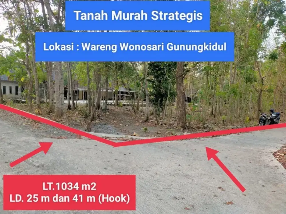 Jual tanah strategis murah di wareng wonosari Gunung Kidul pekarangan
