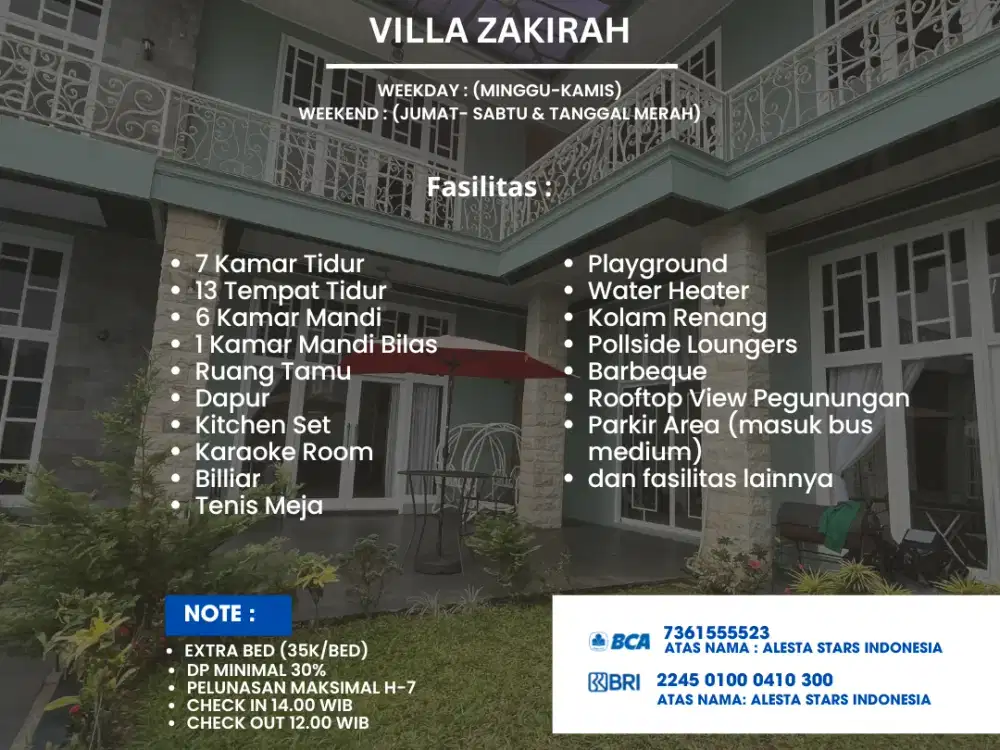 Jual villa sangat murah besar mewah puncak bogor