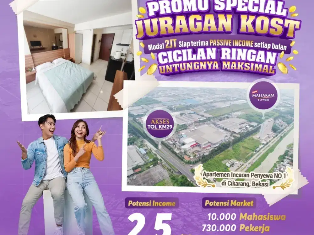 Apartemen Riverview Tower Mahakam, Siap Cuan! Mulai 2 Juta Aja!