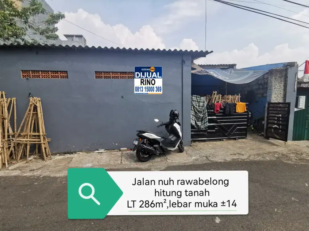 Lokasi emas! Harga murah! Bangunan ex work station 1LT hitung Tanah lebar 10 meter Rawabelong kebon jeruk Jakarta Barat