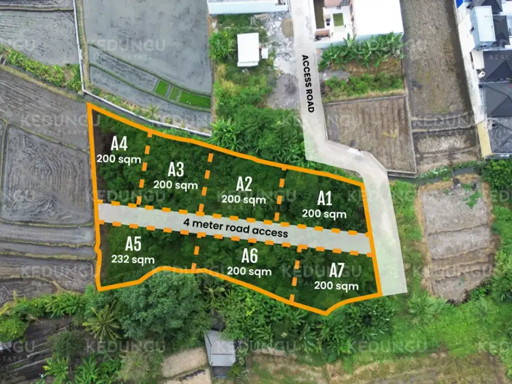 Land for Sale in Northern Kedungu – 10 Minutes to Kedungu Beach, Near