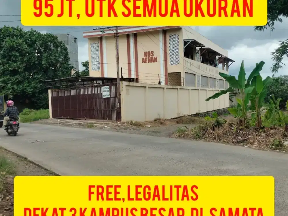 free legalitas, kavling di Samata dekat kampus besar