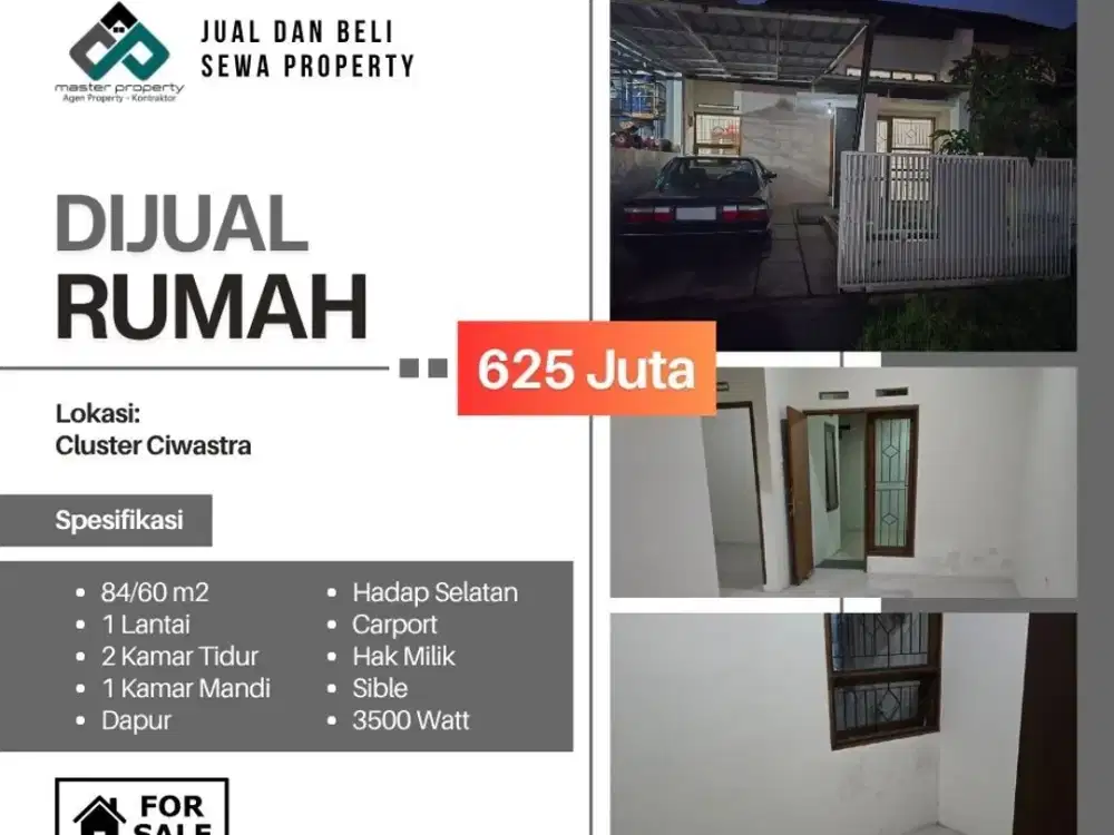 Dijual Rumah Asri di Cluster Ciwastra Margacinta Buahbatu Bandung