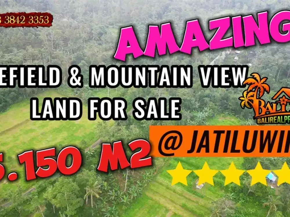 Luas 5,150 m2 Murah Lokasi Dekat Obyek Wisata Jatiluwih