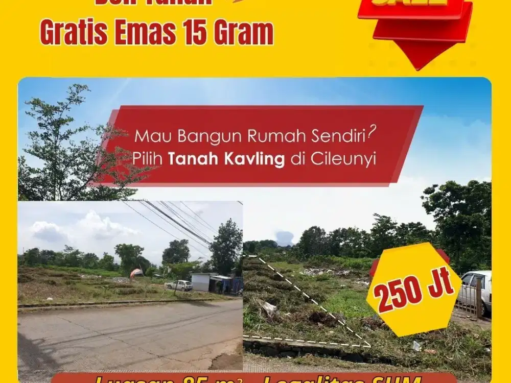 Beli Tanah Bonus Emas 15 Gram Kavling Premium Cileunyi