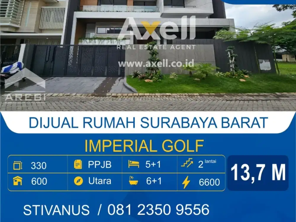 Rumah Imperial Golf Pakuwon Indah Dijual
