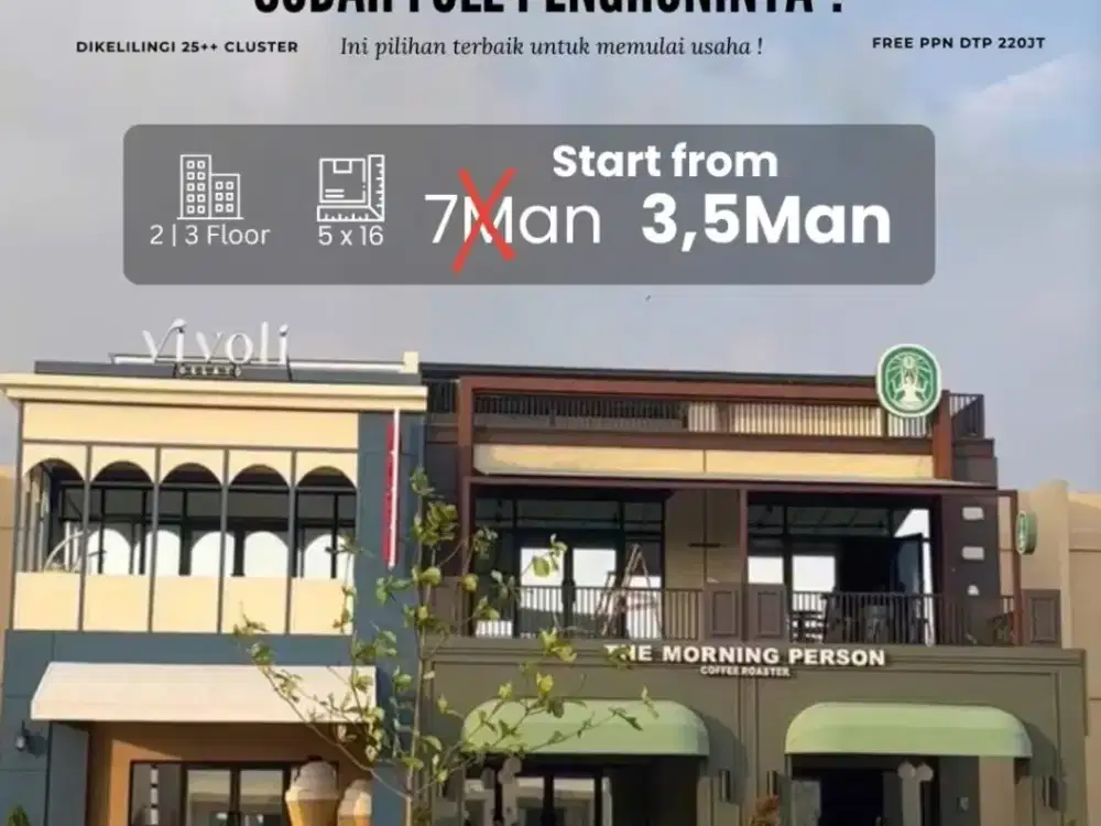 Ruko Downtown drive summarecon serpong 3lt! 3,5m limited 3 gandeng!